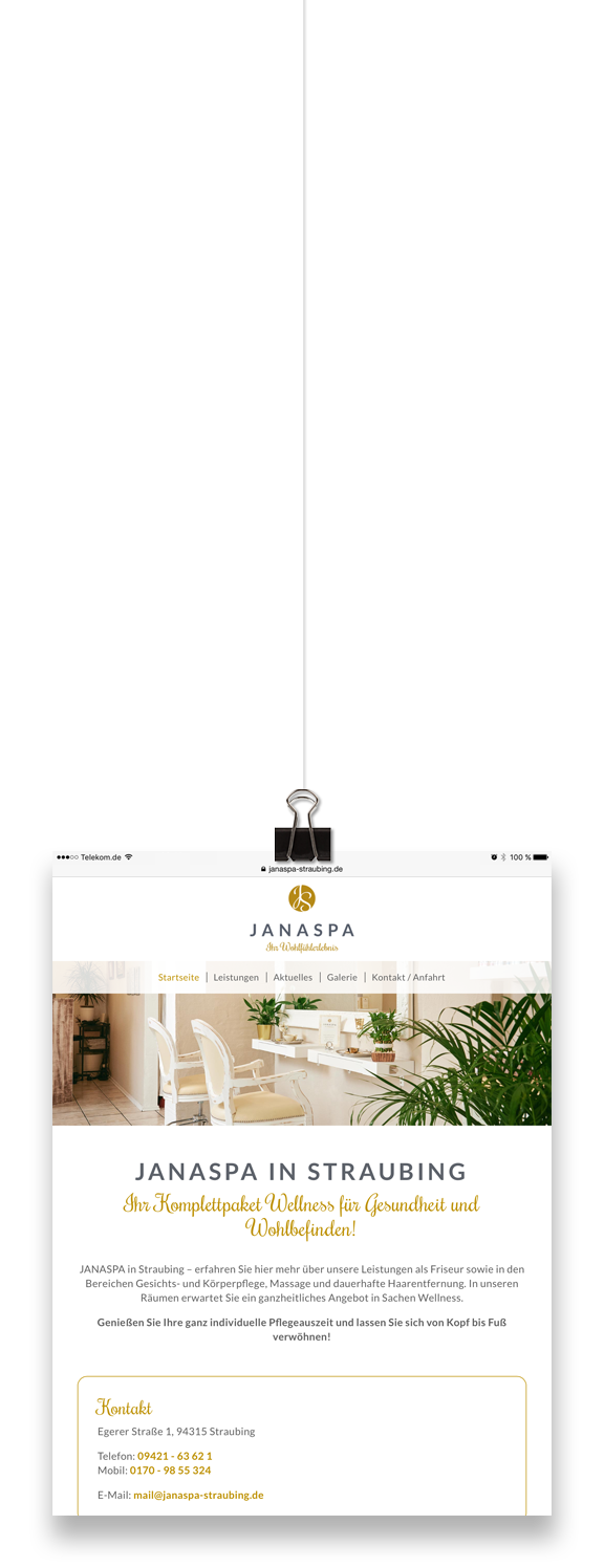 Webdesign Janaspa in Straubing
